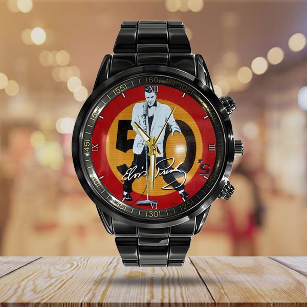 Elvis Presley Black Stainless Steel Watch - GNE 394