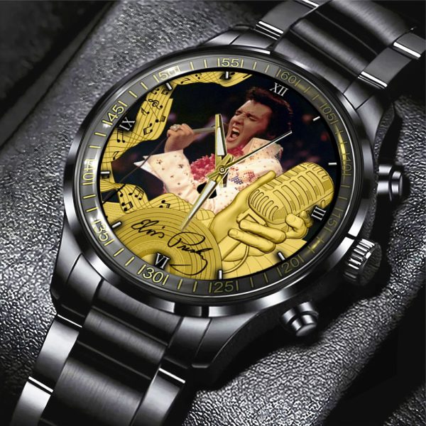 Elvis Presley Black Stainless Steel Watch - GNE 484