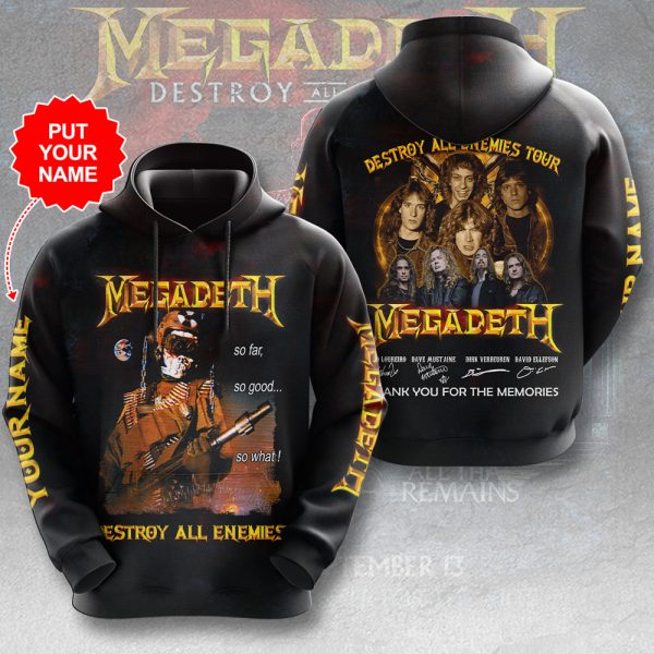 Personalized Megadeth Band 3D Apparel - HUANNM 4816