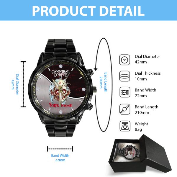 Personalized Cannibal Corpse Black Stainless Steel Watch - HUANNM 4971