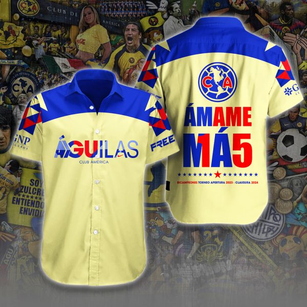 Club América Short Sleeve Dress Shirt - HUANNM 5224