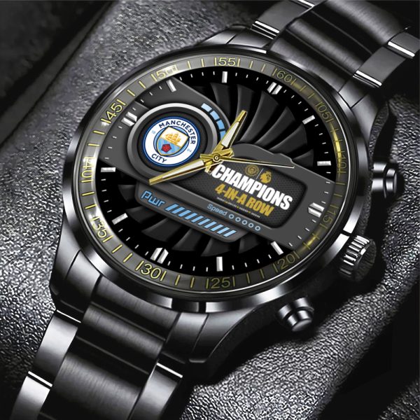 Manchester City Black Stainless Steel Watch - HOATT 4887