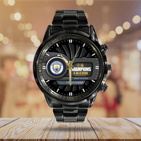 Manchester City Black Stainless Steel Watch - HOATT 4887