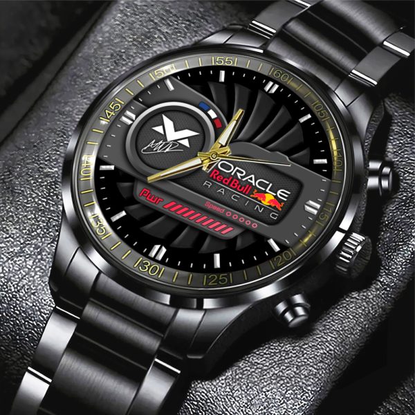 Red Bull Racing F1 x Max Verstappen Black Stainless Steel Watch - HOATT 4861