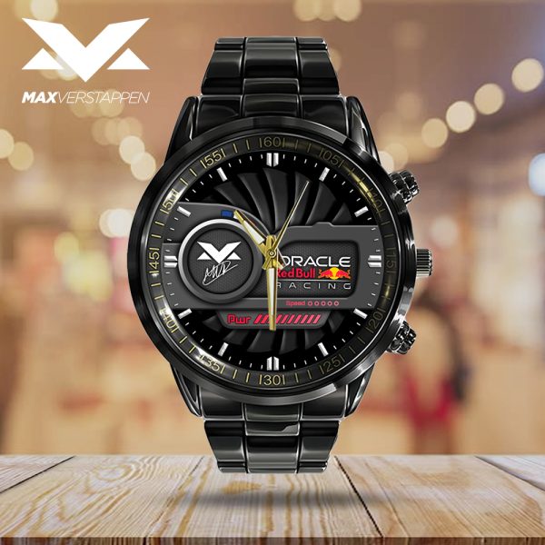 Red Bull Racing F1 x Max Verstappen Black Stainless Steel Watch - HOATT 4861