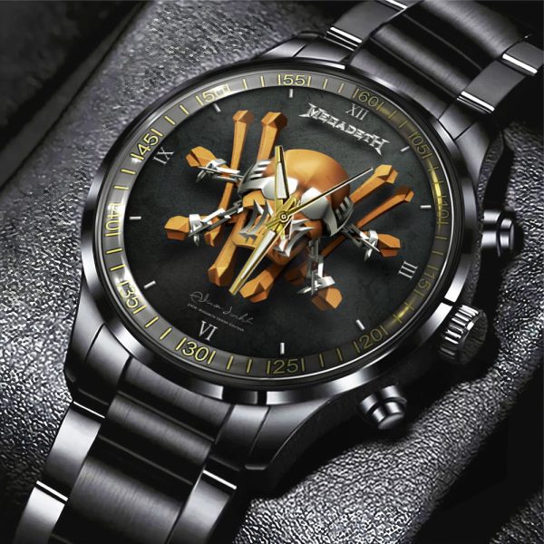 Megadeth Band Black Stainless Steel Watch - HUANNM 5039