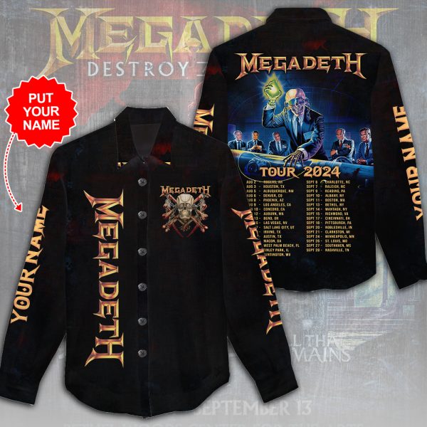 Personalized Megadeth Band 3D Linen Shirt - HUANNM 5017.1