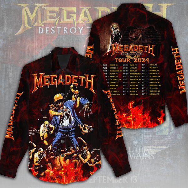 Megadeth Band 3D Linen Shirt - HUANNM 5106