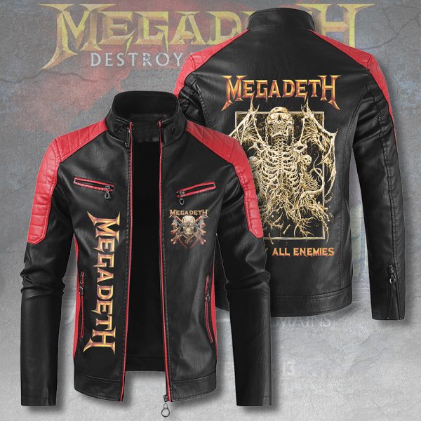 Megadeth Band Premium Leather Bomber - HUANNM 5018