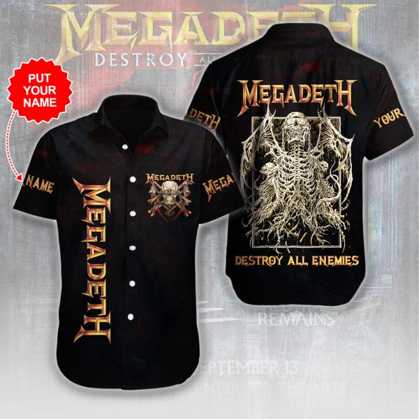 Personalized Megadeth Band Short Sleeve Dress Shirt - HUANNM 5018.2