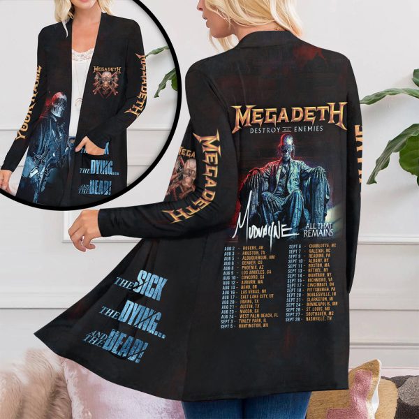 Megadeth Band Women’s Patch Pocket Cardigan – HUANNM 5174.1