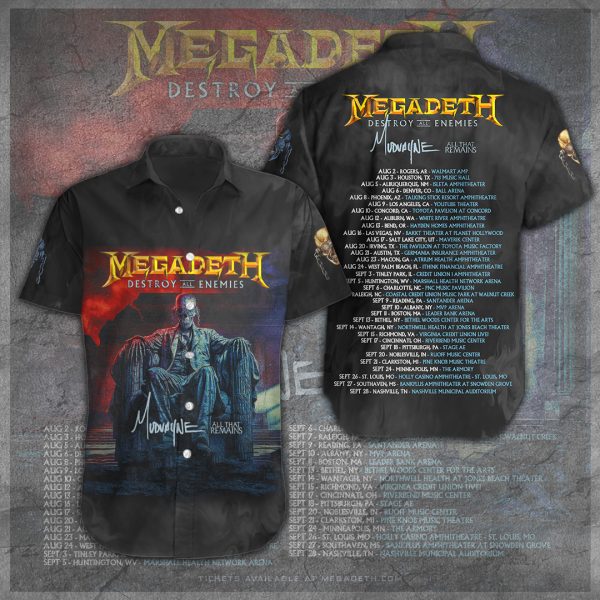 Megadeth Band Short Sleeve Dress Shirt - TANTN 6091