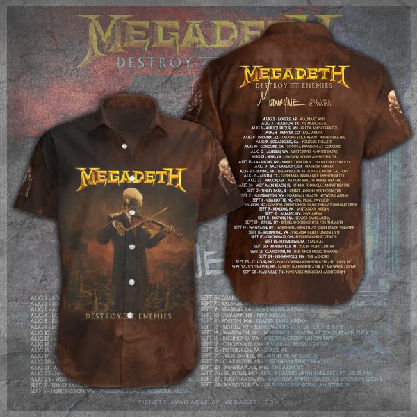 Megadeth Band Short Sleeve Dress Shirt - TANTN 6140