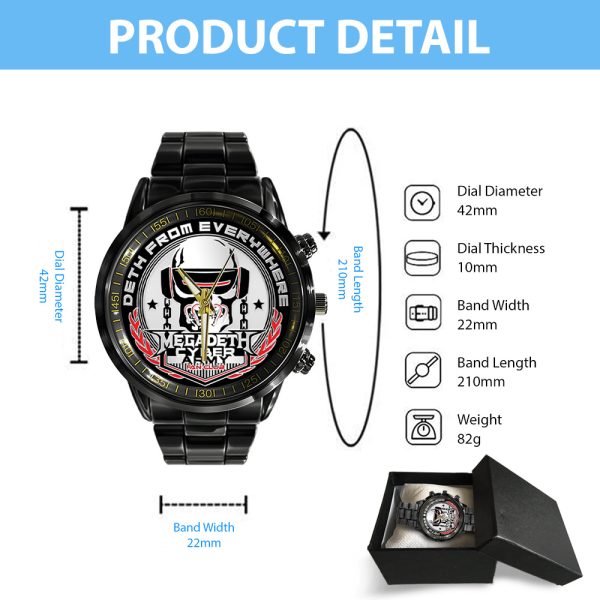 Megadeth Band Black Stainless Steel Watch - TANTN 6280