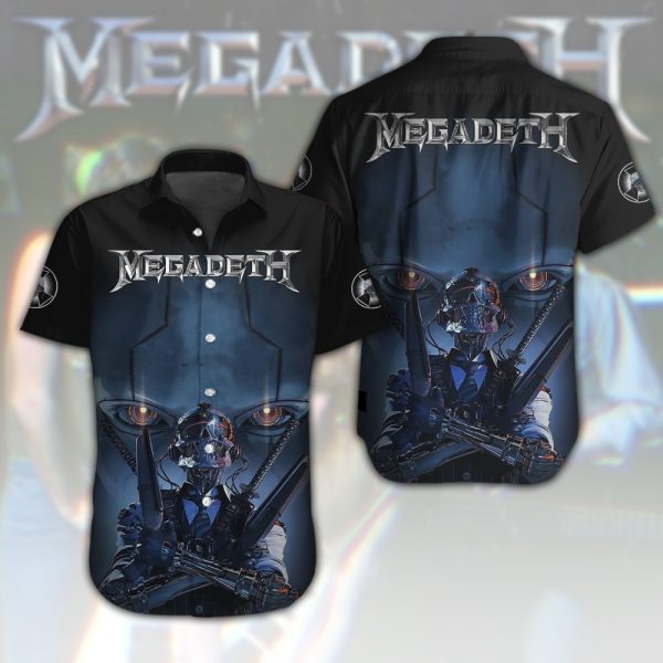 Megadeth Band Short Sleeve Dress Shirt - GNE 422