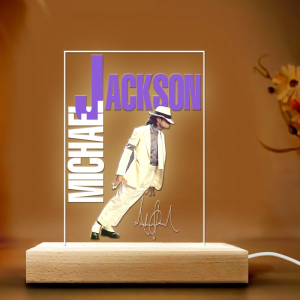 Michael Jackson Led Light with Wooden Base (7 Colors) - HOATT 4789