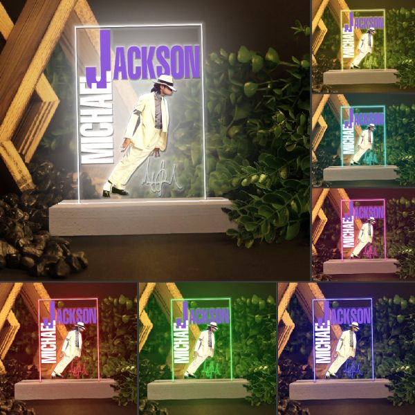 Michael Jackson Led Light with Wooden Base (7 Colors) - HOATT 4789