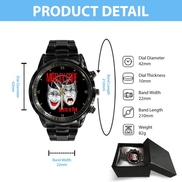 Mötley Crüe Black Stainless Steel Watch - ANHNV 4430