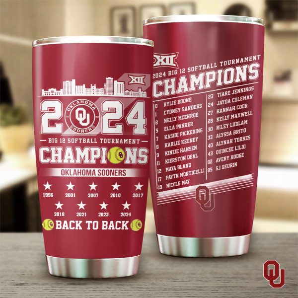 Oklahoma Sooners Women's Softball Tumbler Cup - TANTN 6468