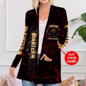 Personalized Pantera Women's Patch Pocket Cardigan - HUANNM 4830