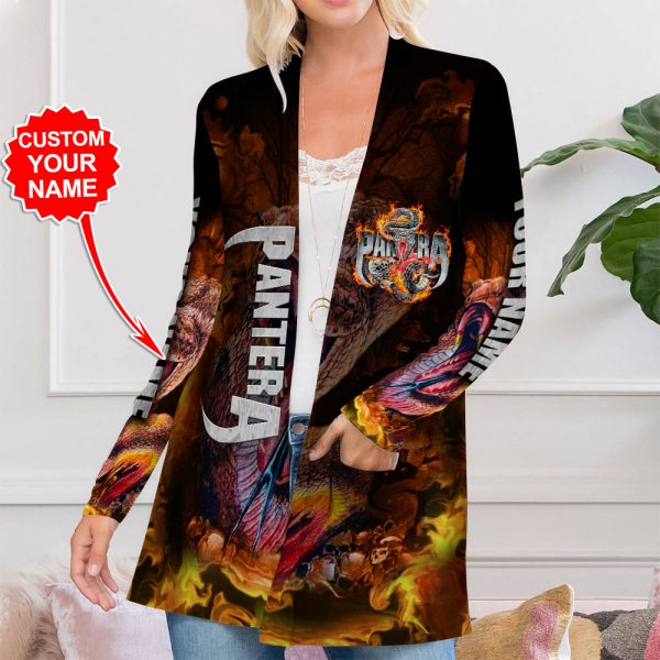 Personalized Pantera Women's Patch Pocket Cardigan - HUANNM 4832