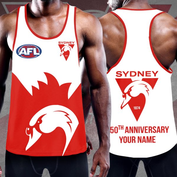 Personalized Sydney Swans Y-Back Muscle Tank Top - HUANNM 5033.1