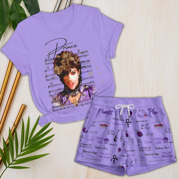 Prince Women O-Neck T-Shirt and Casual Shorts Set - HOATT 4963