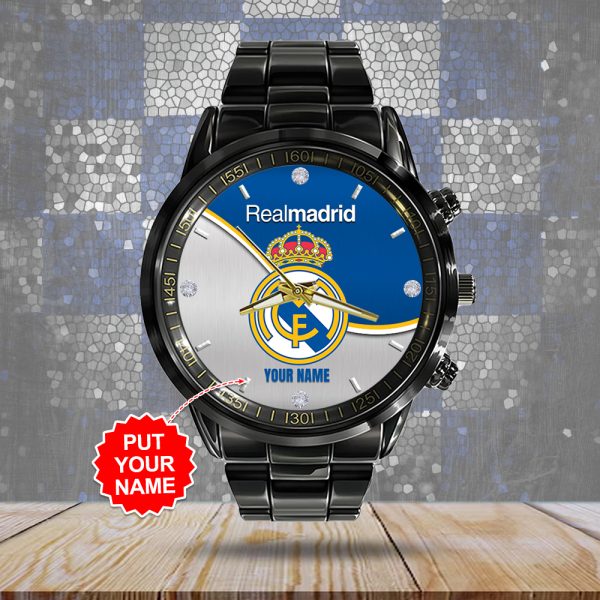 Personalized Real Madrid CF Black Stainless Steel Watch - ANHNV 4498