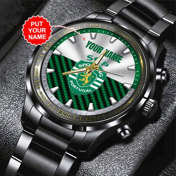 Personalized Sporting CP Black Stainless Steel Watch - ANHNV 4559