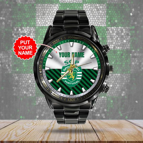 Personalized Sporting CP Black Stainless Steel Watch - ANHNV 4559