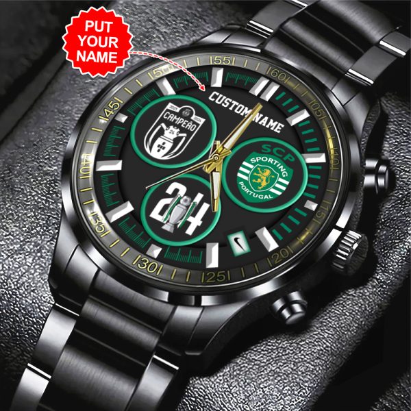 Personalized Sporting CP Black Stainless Steel Watch - TANTN 6554