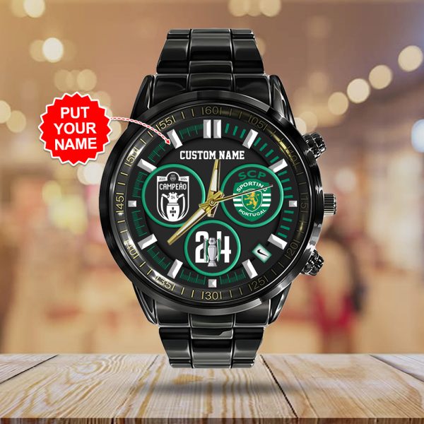 Personalized Sporting CP Black Stainless Steel Watch - TANTN 6554