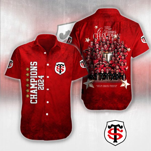 Stade Toulousain Short Sleeve Dress Shirt - HUANNM 5197