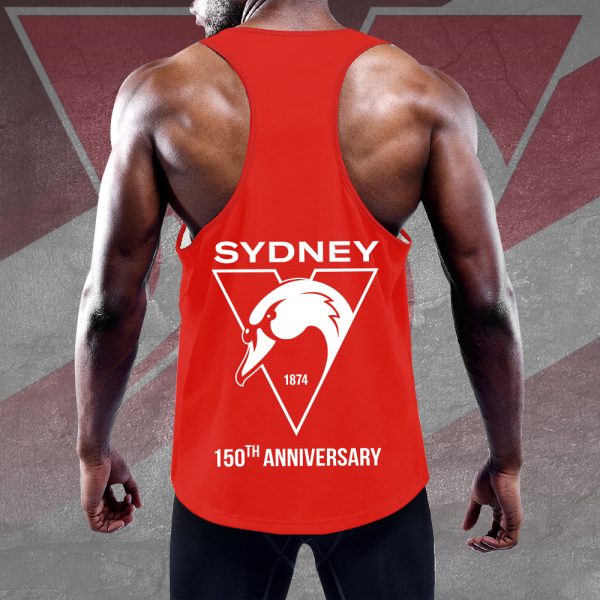 Sydney Swans Y-Back Muscle Tank Top - HUANNM 5026.1