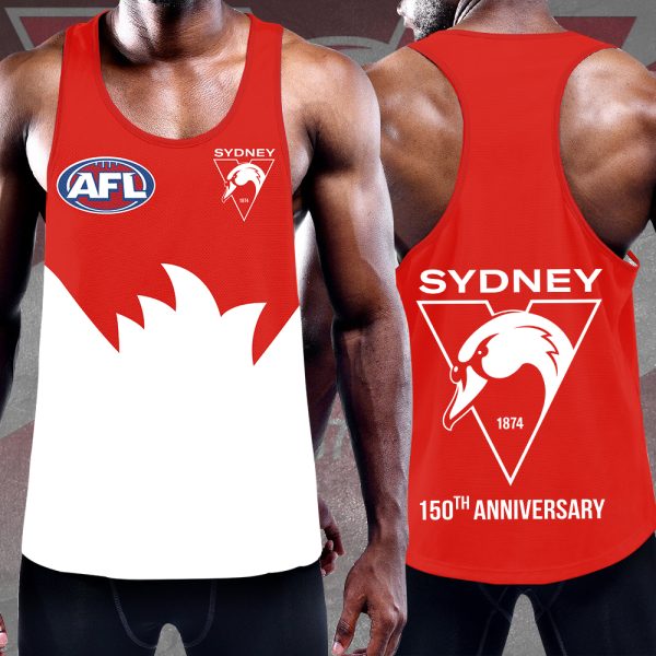 Sydney Swans Y-Back Muscle Tank Top - HUANNM 5026.1