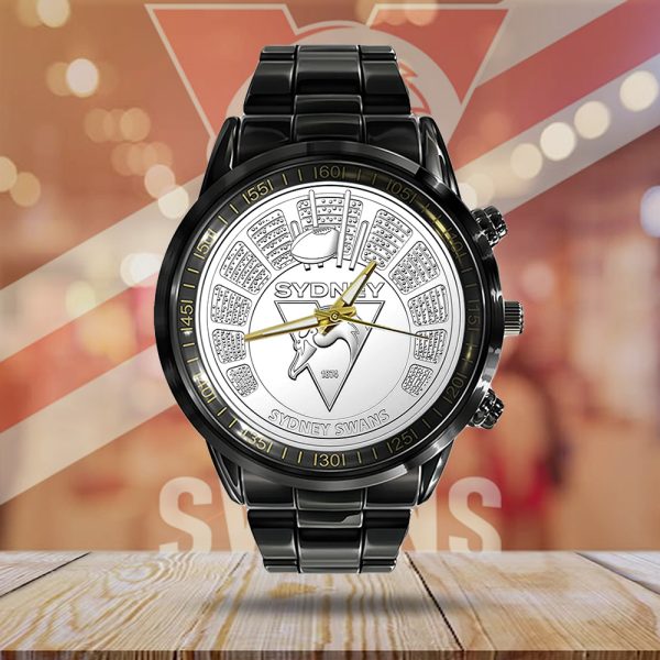 Sydney Swans Black Stainless Steel Watch - TANTN 6378