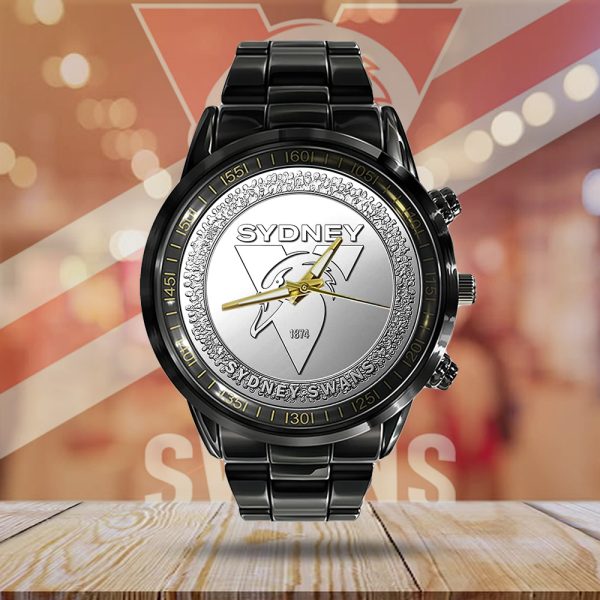 Sydney Swans Black Stainless Steel Watch - TANTN 6379