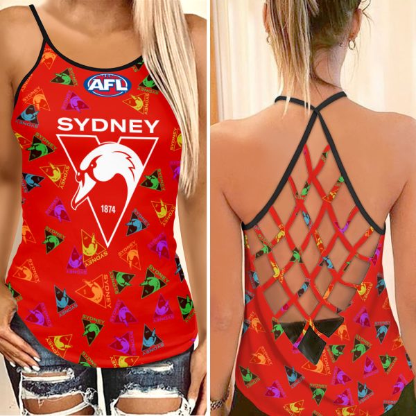 Sydney Swans Criss-Cross Tank Top - VANDH 2829