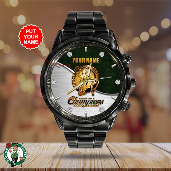 Personalized Boston Celtics Black Stainless Steel Watch - HOATT 5246