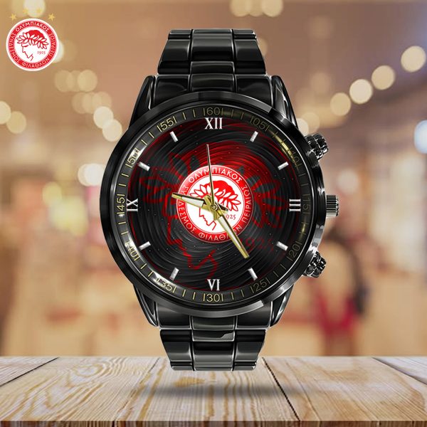 Olympiakos F.C. Black Stainless Steel Watch - HOATT 5089