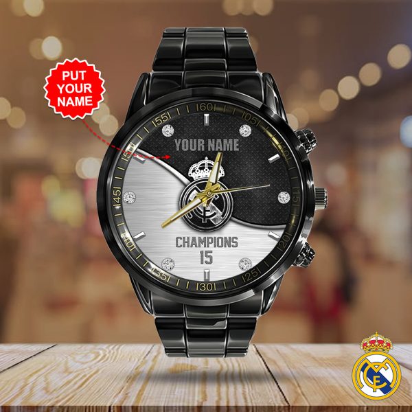 Personalized Real Madrid CF Black Stainless Steel Watch - HOATT 5071