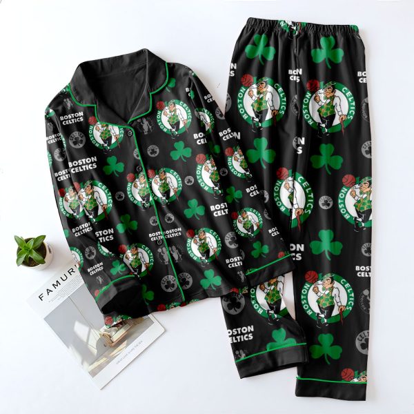 Boston Celtics Button Down Pajamas Set – MAITM 7140