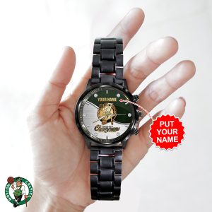 Personalized Boston Celtics Black Stainless Steel Watch - HOATT 5246