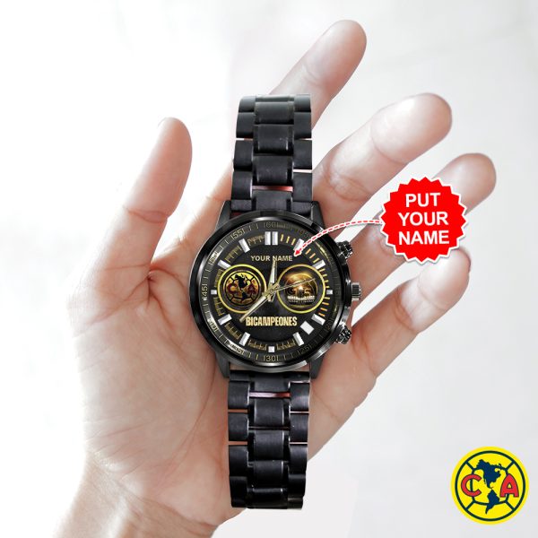 Personalized Club América Black Stainless Steel Watch - HOATT 5099