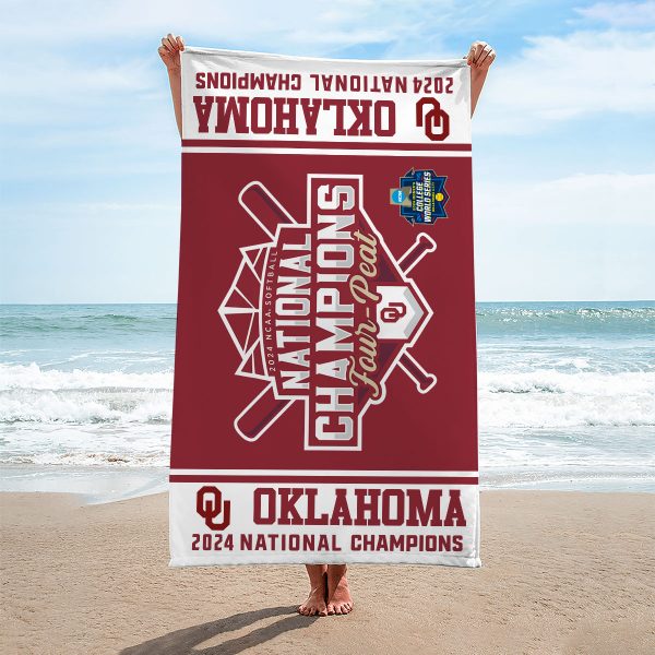 Oklahoma Sooners Women’s Softball Rectangle Beach Towel - MAITM 6976