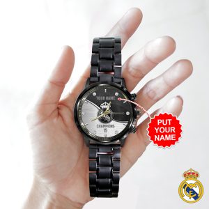 Personalized Real Madrid CF Black Stainless Steel Watch - HOATT 5071