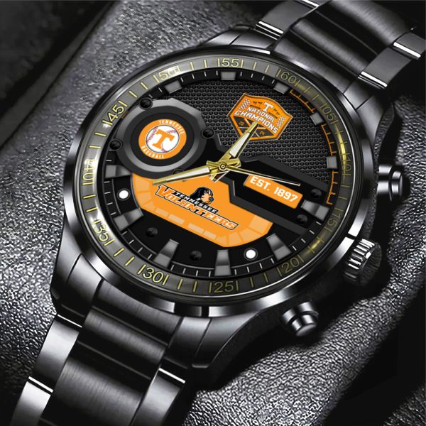 Tennessee Volunteers Baseball Black Stainless Steel Watch - MAITM 7176