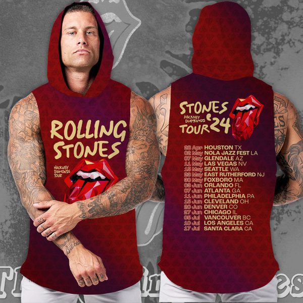 The Rolling Stones 3D Sleeveless Hooded Sweatshirt - MAITM 7018