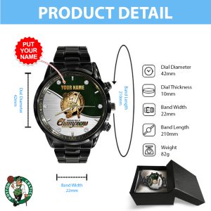 Personalized Boston Celtics Black Stainless Steel Watch - HOATT 5246