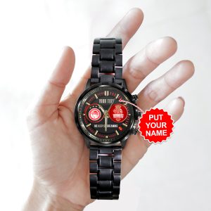 Personalized Olympiakos F.C. Black Stainless Steel Watch - MAITM 6931